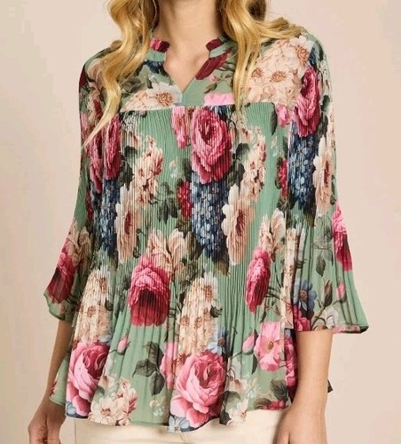 Plissee bluse himmelblau - bluse, by